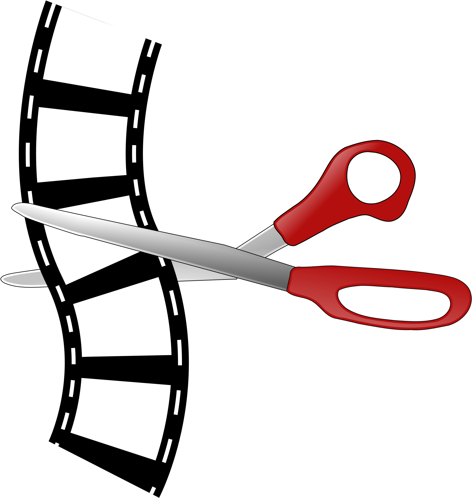 Cutting Editing Filmstrip Film - Film Roll Clip Art (594x720), Png Download