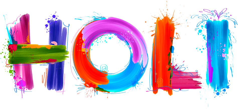 Holi Png Free Download - Happy Holi Word Png (1024x768), Png Download