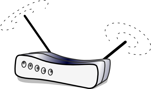 Wifi Clipart Cartoon - Wireless Router Clipart (594x351), Png Download