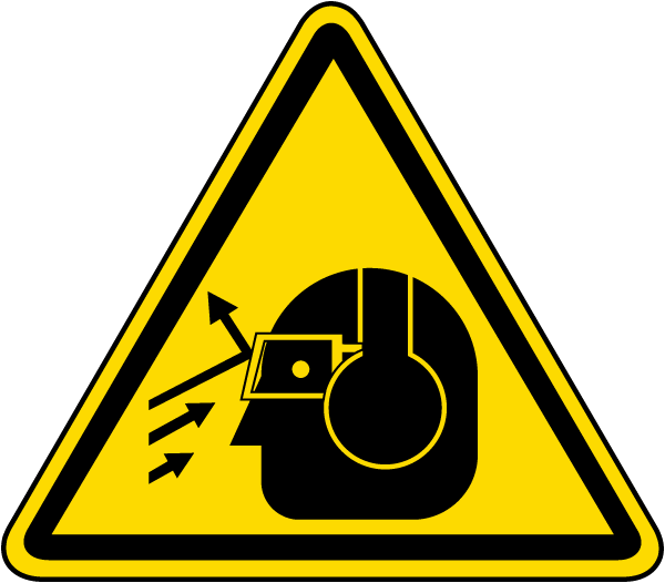 Flying Debris / Loud Noise Warning Label - Hand Crush Safety Sign (600x526), Png Download