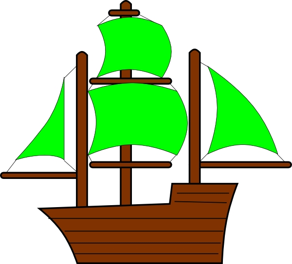 How To Set Use Green Pirate Ship Clipart (600x543), Png Download