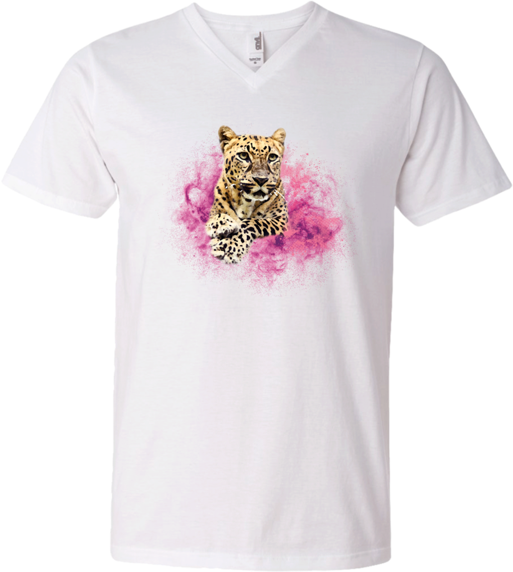 Jade Leopard Watercolor Pink Men's Printed V-neck T - Bunkieshop Dance Mom T-shirt - Mother's Day Many Types, (1155x1155), Png Download