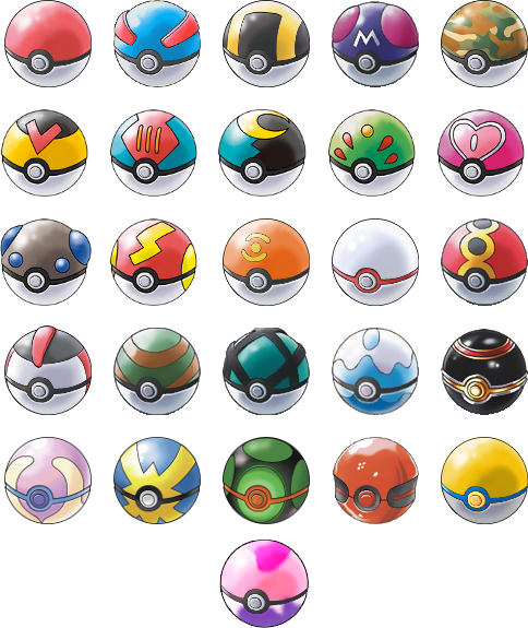All Pokeballs - Many Pokemons In The World (484x575), Png Download