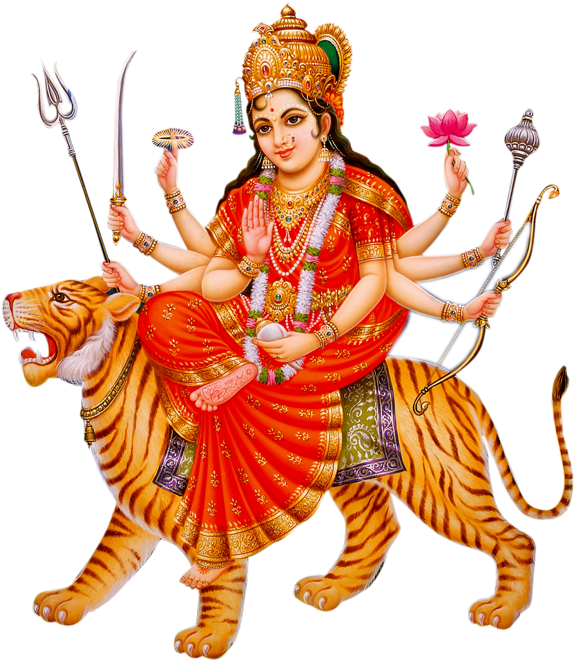 Goddess Durga Maa Png Transparent Images - Durga Maa Png Hd (1600x1494), Png Download