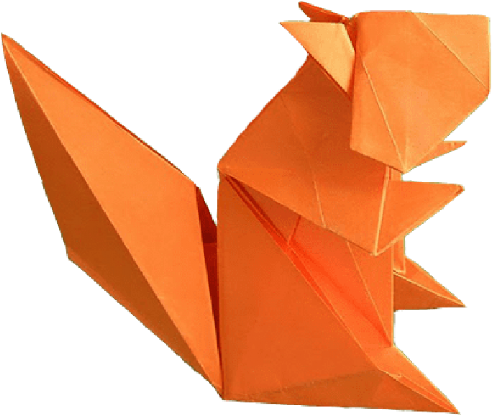 Free Png Origami Squirrel Png Images Transparent - Transparent Background Origami Png (850x697), Png Download