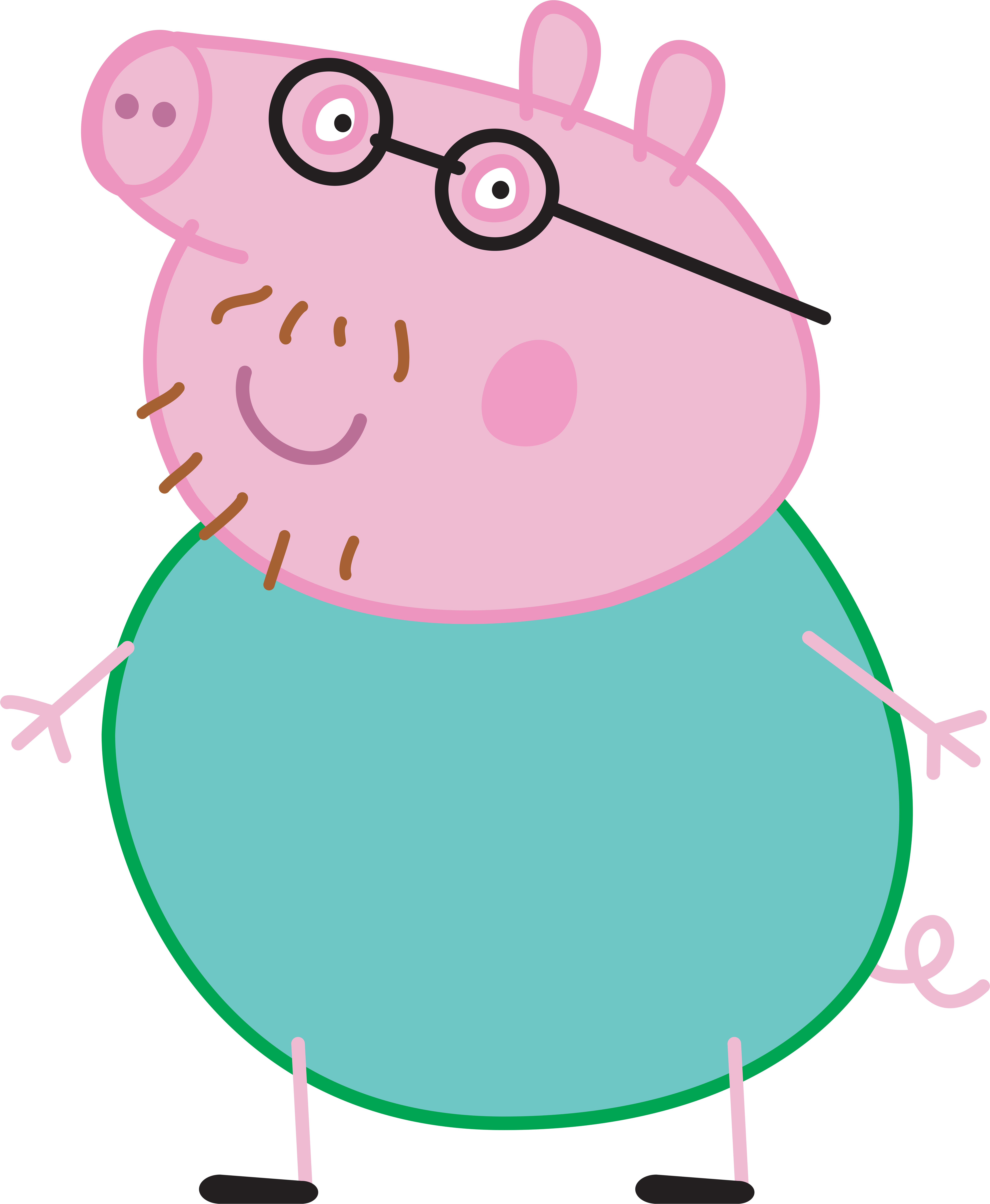 Daddy Pig Peppa Pig Transparent Png Image - Peppa Pig Daddy Png (494x600), Png Download