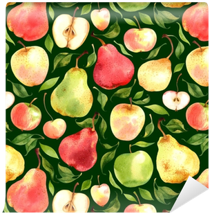 Seamless Pattern With Watercolor Apples And Pears On - Pears Andapples By Achtung - Customized Wallpaper Patterns (400x400), Png Download