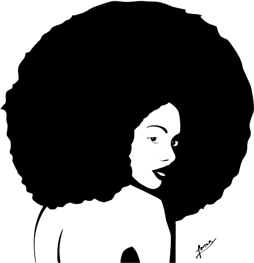 Graphic Freeuse Afro Clipart Transparent - Afro Hair Silhouette Png (661x719), Png Download