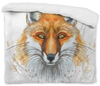 Painted With A Watercolor Drawing Of A Red Fox, The - Raposa Desenho (400x400), Png Download