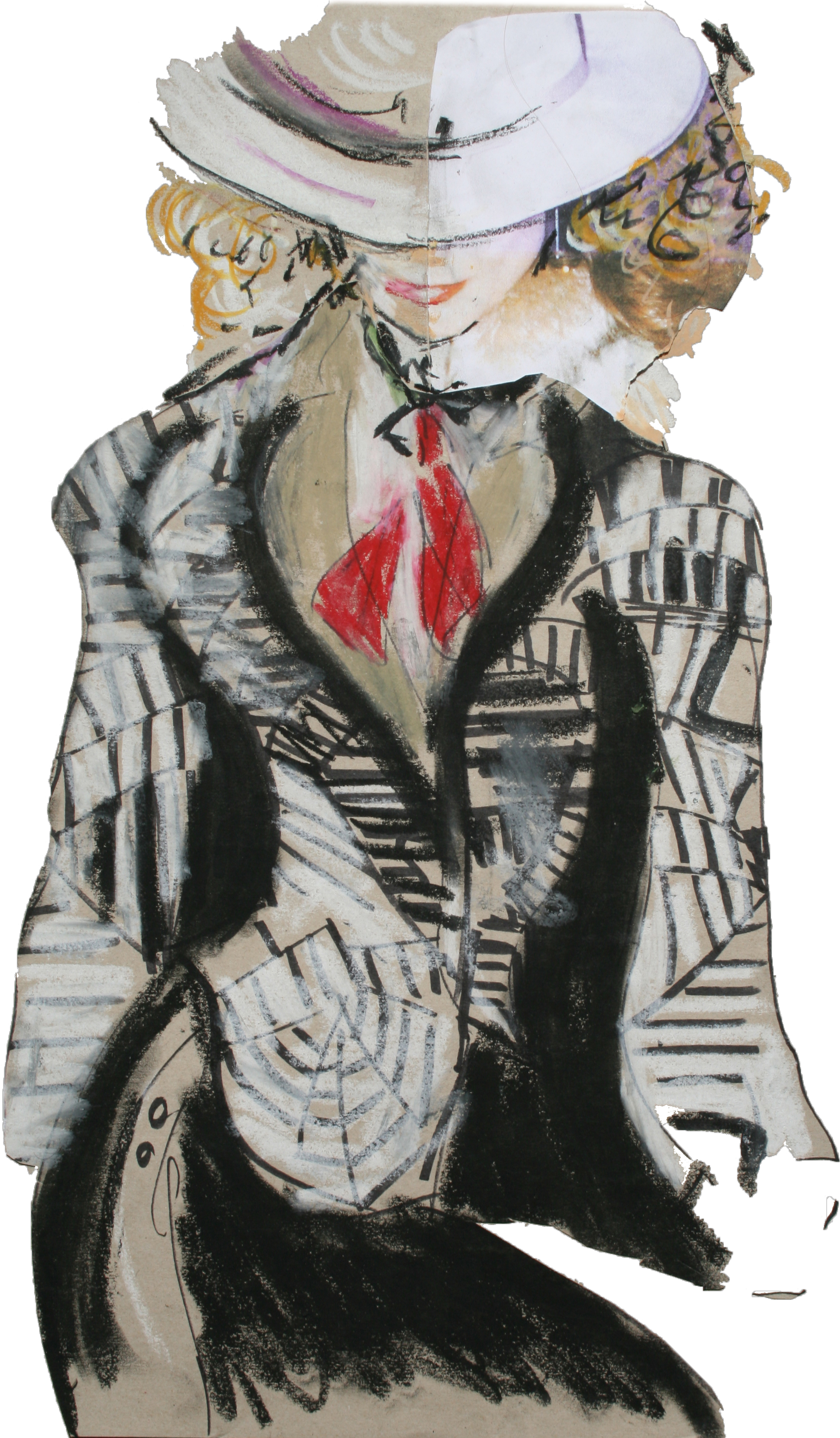 Fashion Drawing After A Fotograph In A Magazine - Illustration (2324x3344), Png Download