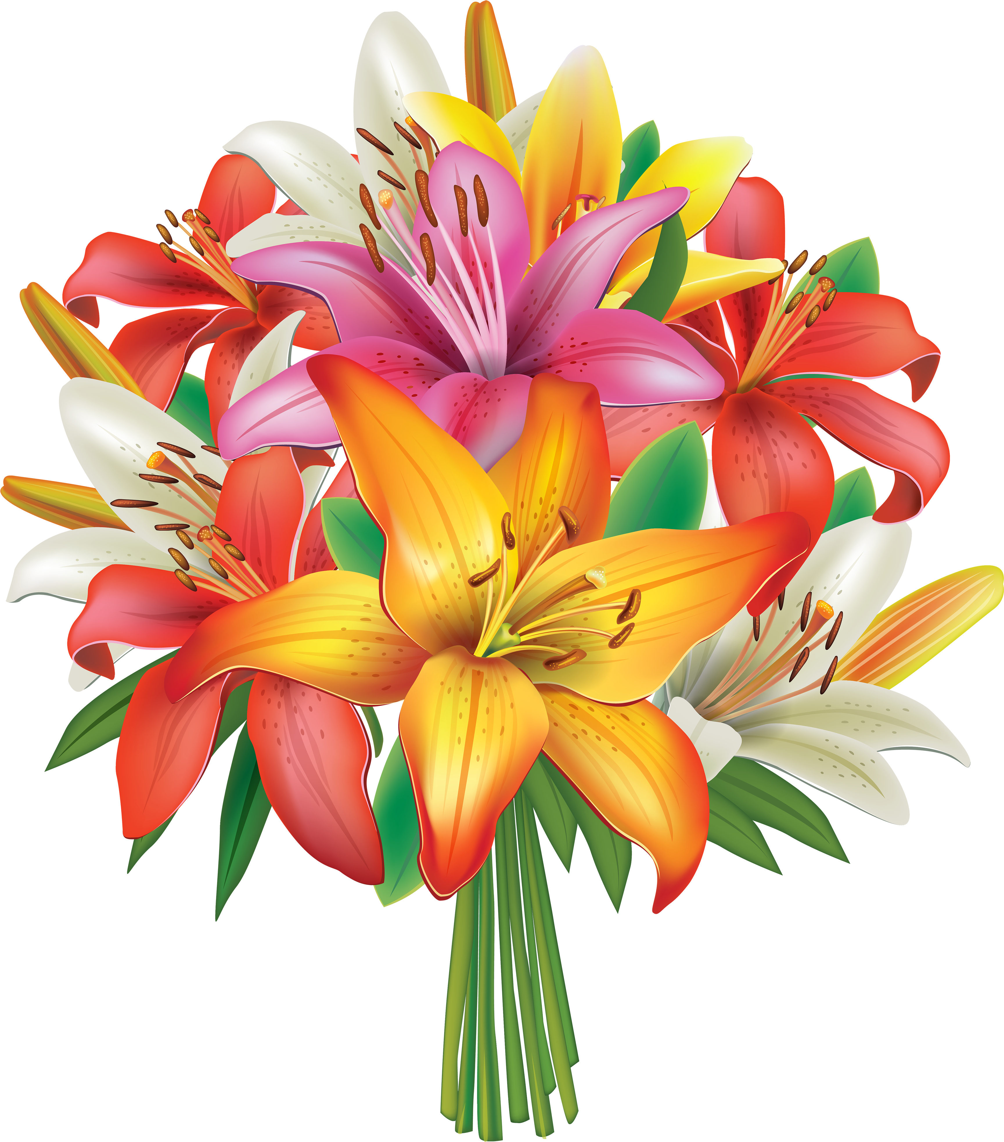 Flower Bouquet Clipart Png (3517x4000), Png Download