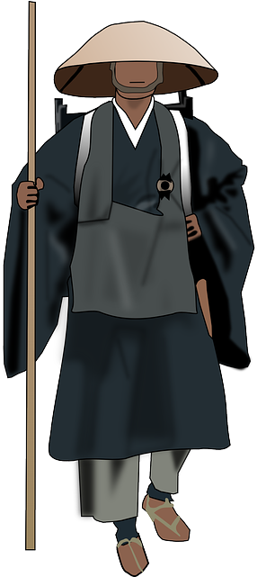 Chinese, Person, Man, Walking, Pilgrim, Backpacker - Chinese Person Png (320x640), Png Download
