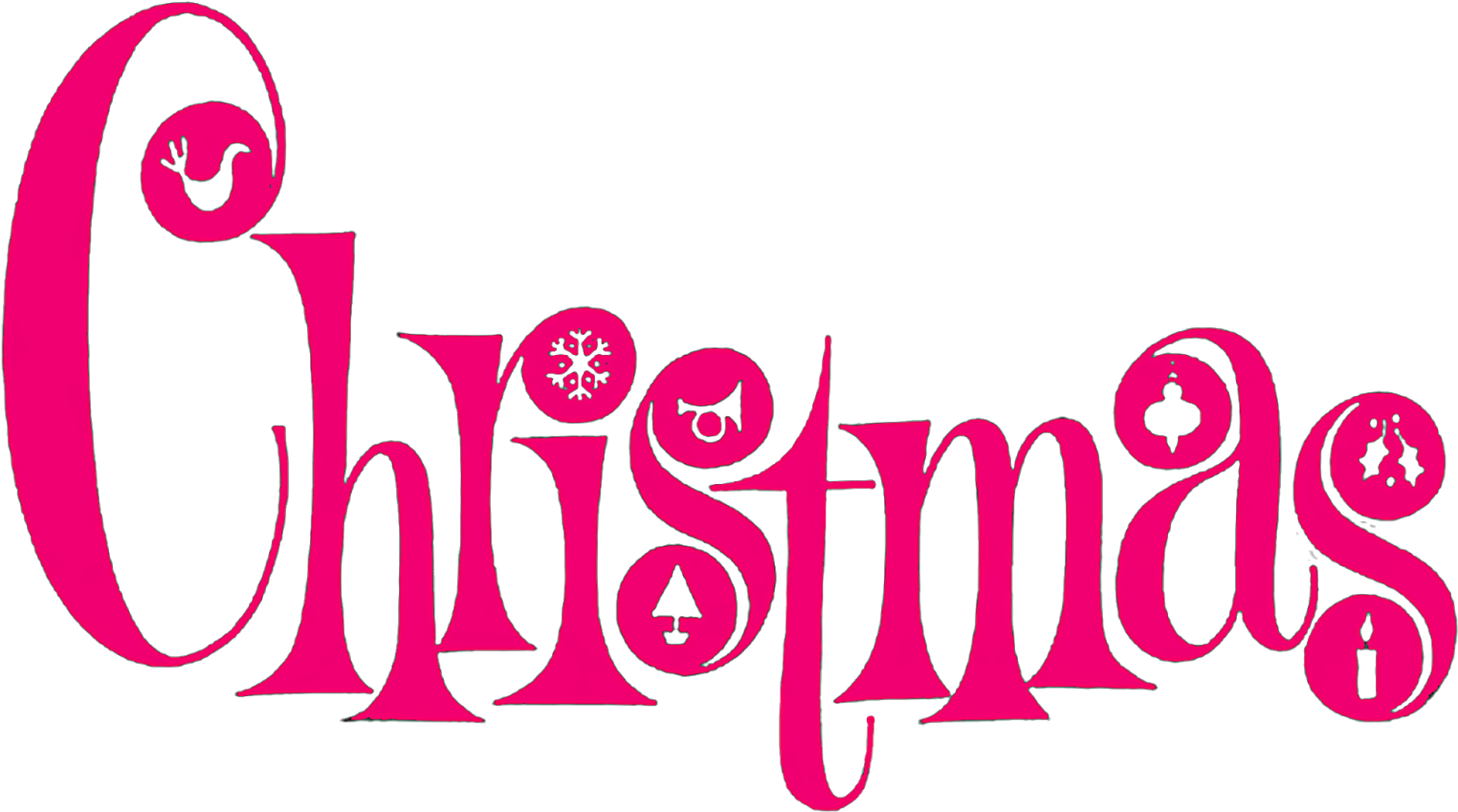 Merry Christmas Clipart Pink (1600x881), Png Download