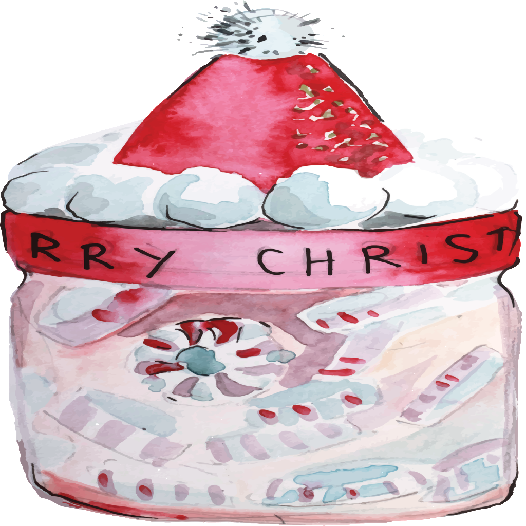 Hand Drawn Christmas Candy Jar Transparent Cartoon - Cartoon (1024x1024), Png Download