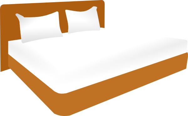Cartoon Bed Png Graphic - Double Bed Clipart (600x370), Png Download