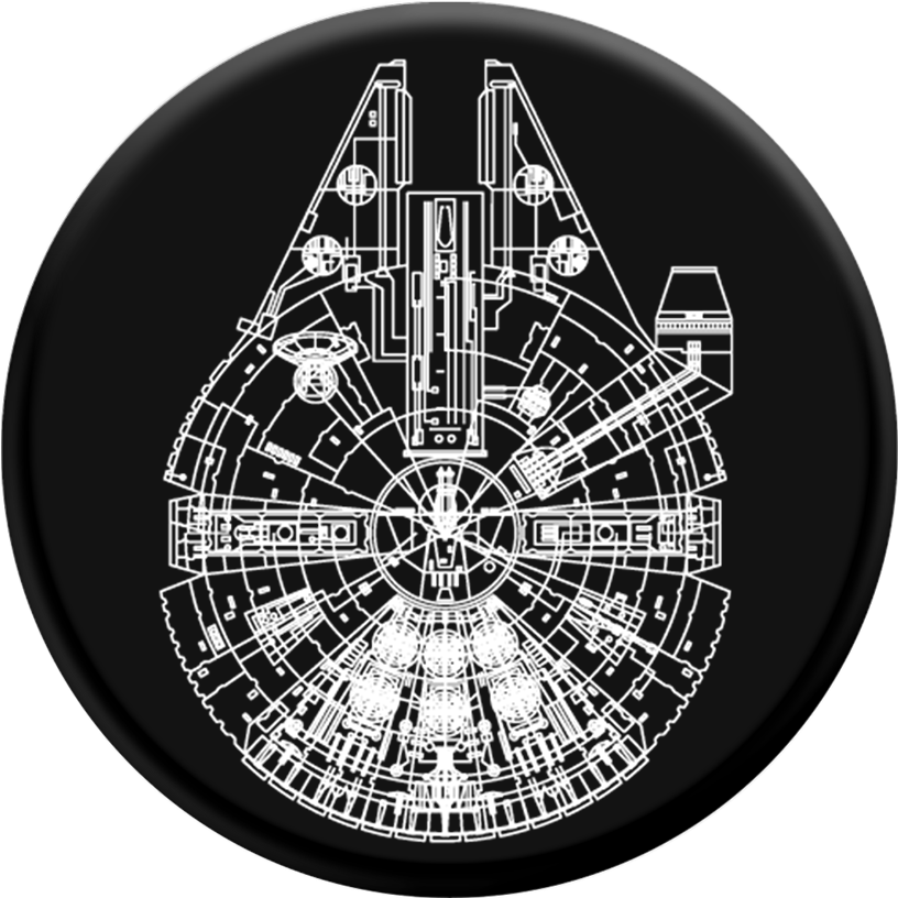 Aluminum Millennium Falcon - Millennium Falcon Blueprint Poster (1000x1000), Png Download