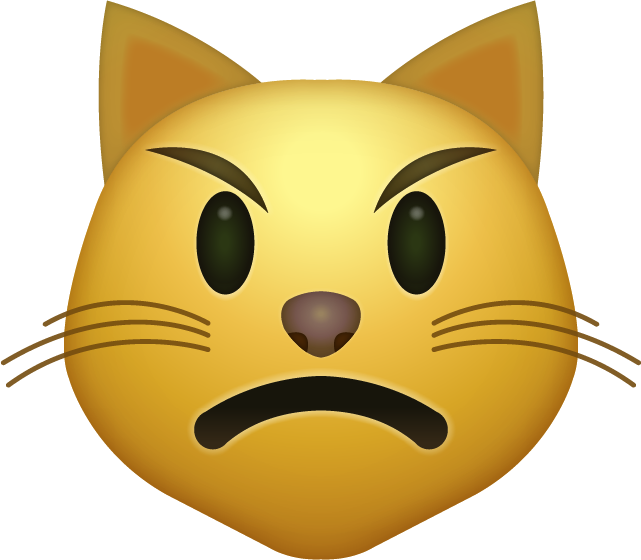 Angry Cat Iphone Emoji Jpg - Angry Cat Emoji (480x419), Png Download
