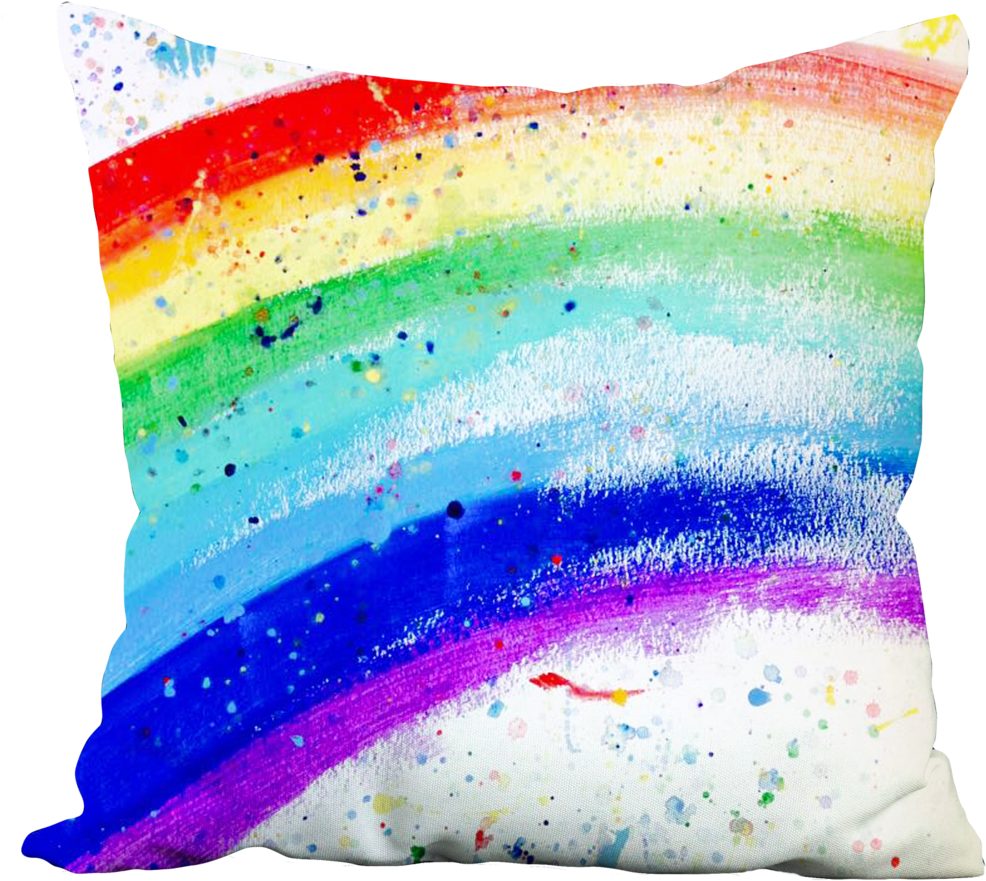 Bright Rainbow Pillow - Throw Pillow (1024x969), Png Download