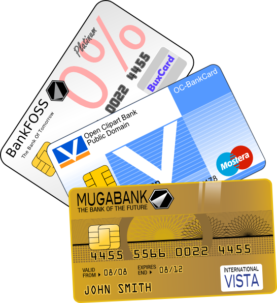 Cards Clipart Bank Card - Golden Credit Greeting Cards (546x596), Png Download