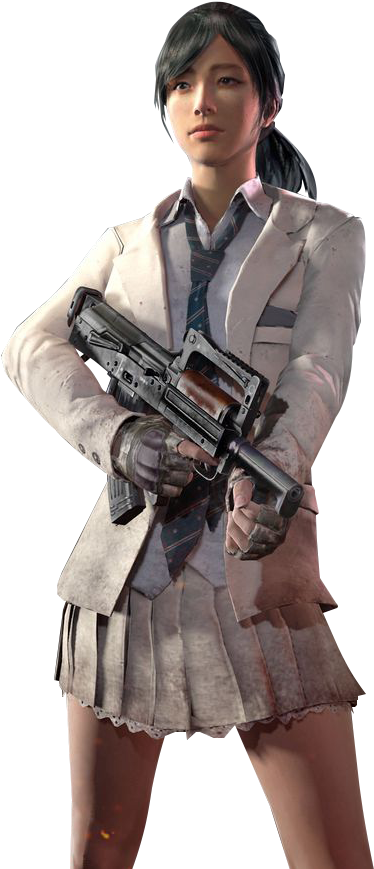 Schoolgirl Render Cut By Clipart Library Stock - Pubg Schoolgirl (380x875), Png Download