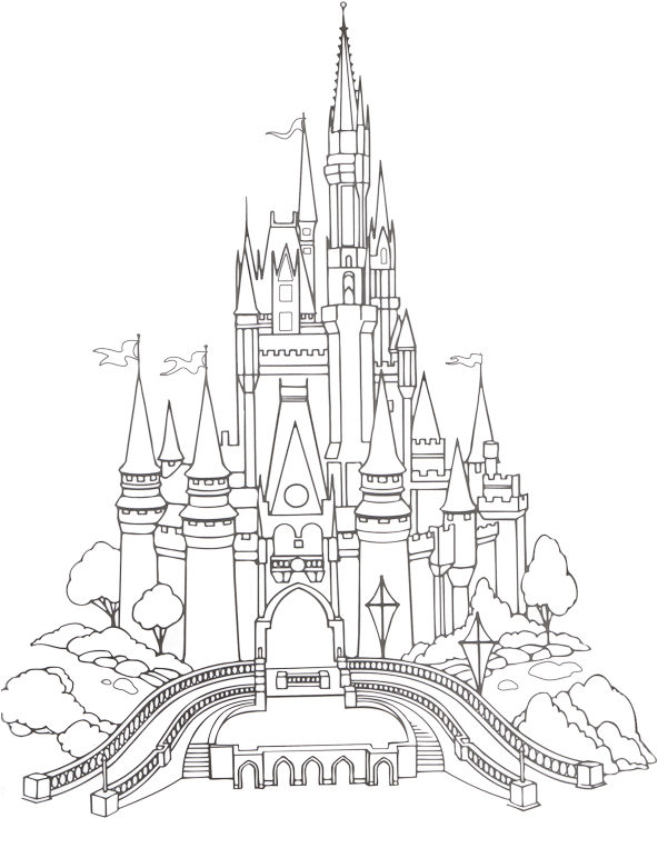 Stupid Bullshit Transparent Disney Castle Cinderella - Castle Picture To Colour (500x673), Png Download