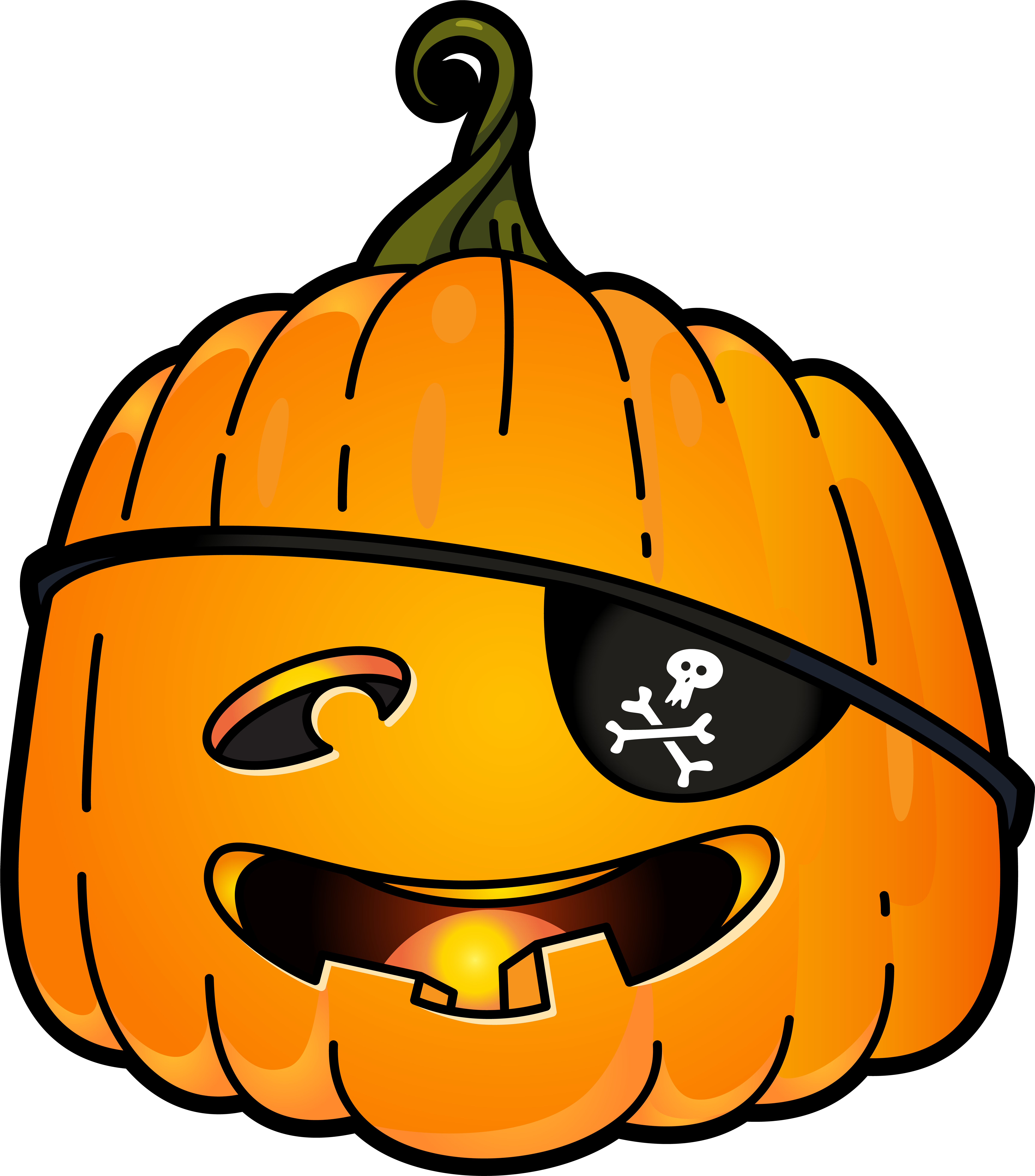 Halloween Pirate Pumpkin Png Clip Art Image (7041x8000), Png Download