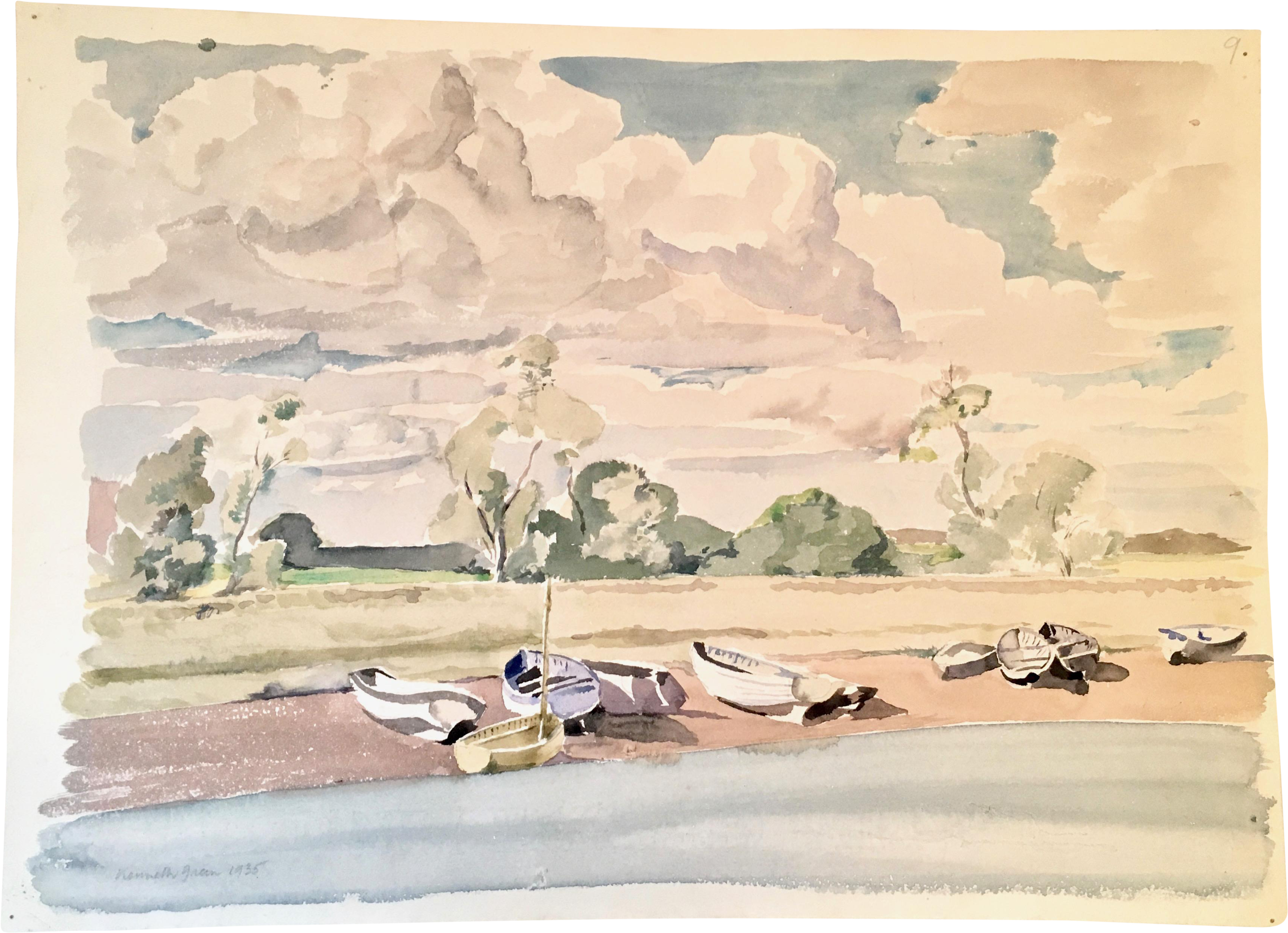 Original Nautical Watercolor Painting On Chairish - Watercolor Painting (3817x2766), Png Download