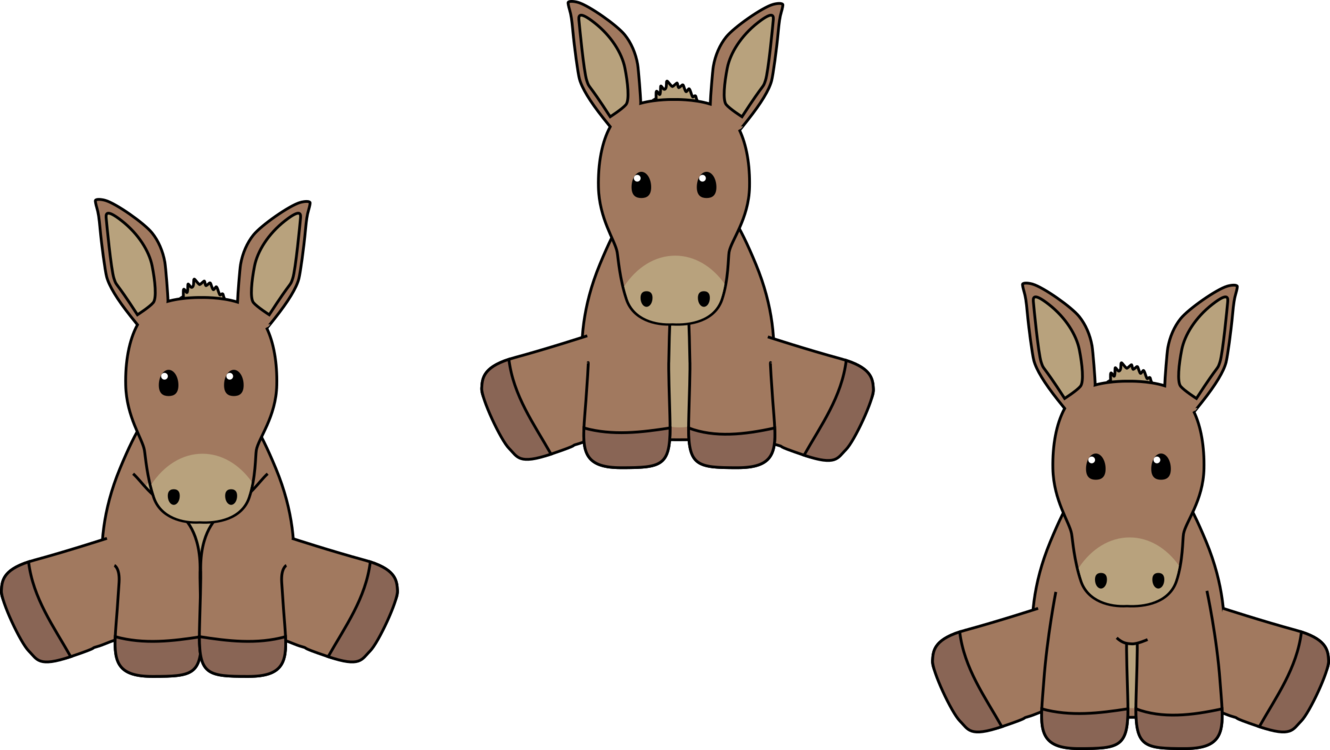 Donkey Horse Mule Computer Icons Drawing - Donkeys Clipart (1330x750), Png Download