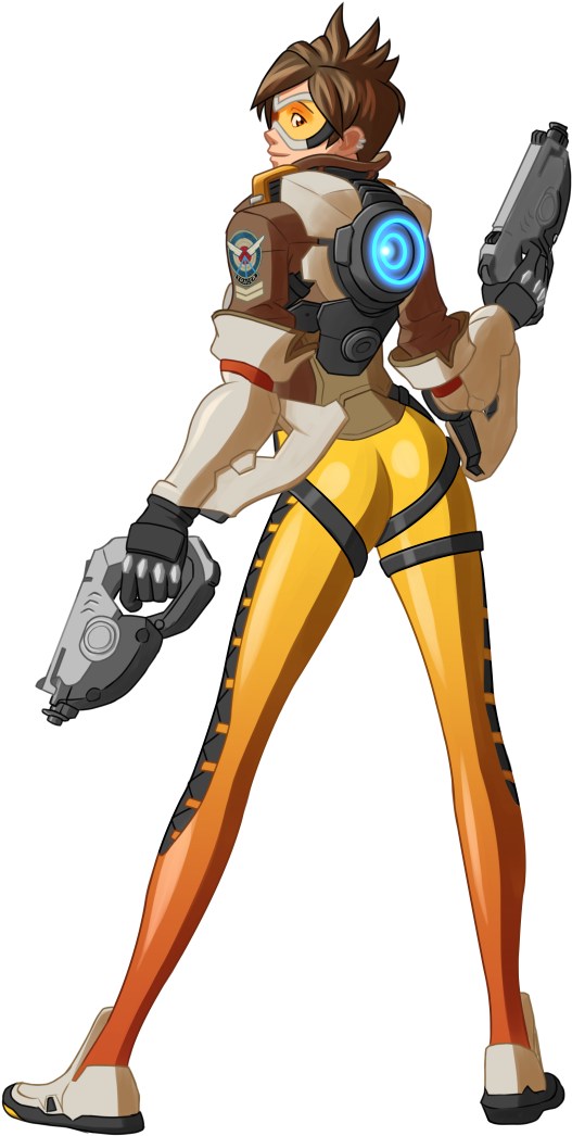 Tracer Overwatch Png - Tracer Butt Pose Transparent (866x1220), Png Download