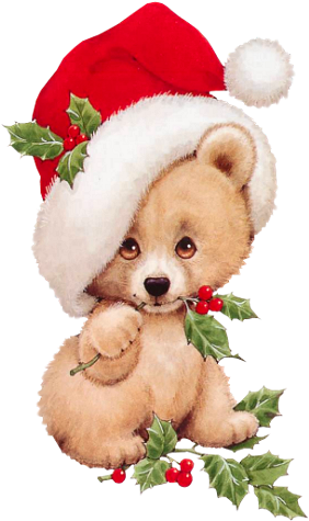 Christmas Teddy Bear Clipart (304x490), Png Download