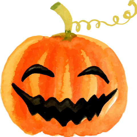 Watercolor Jack O Lantern (480x480), Png Download