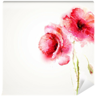 The Two Flowering Red Poppies - Art Print: Braun Studio's Aquarelle 3, 30x30cm. (400x400), Png Download