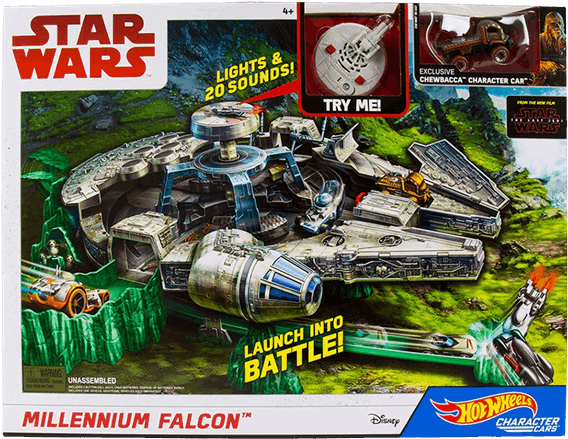 Hot Wheels Star Wars Millennium Falcon Playset (600x600), Png Download