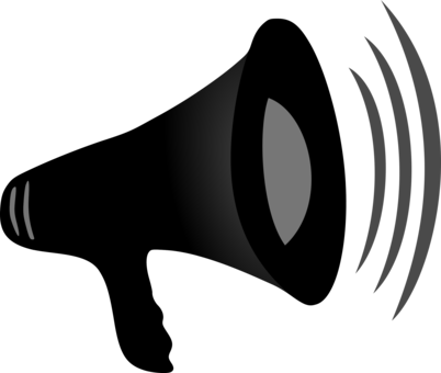 Loudspeaker Microphone Sound Drawing Megaphone - Megaphone Clipart (402x340), Png Download
