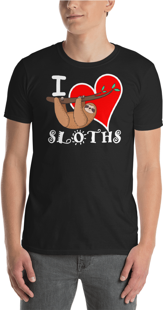 I Love Sloths Tshirt - Majira Strawberry T Shirt (1000x1000), Png Download