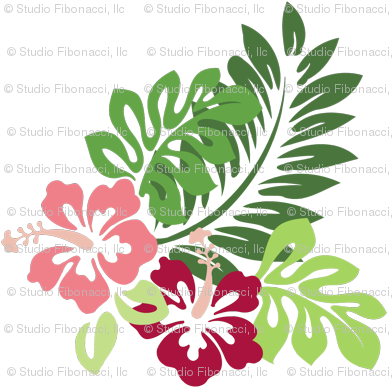 Hibiscus - Hawaiian Leaves Clip Art (400x400), Png Download