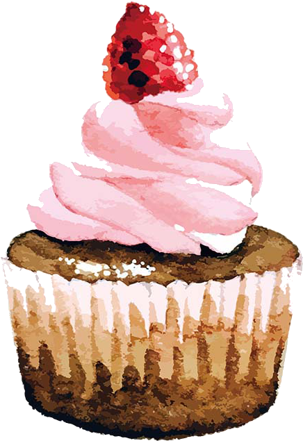 Banner Library Cream Cake Birthday Watercolor Painting - Birthday Cake Watercolour Painting (551x800), Png Download