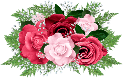 Pink And Red Rose Bouquet Clipartu200b Gallery Yopriceville - Rose Bouquet Clip Art (500x341), Png Download