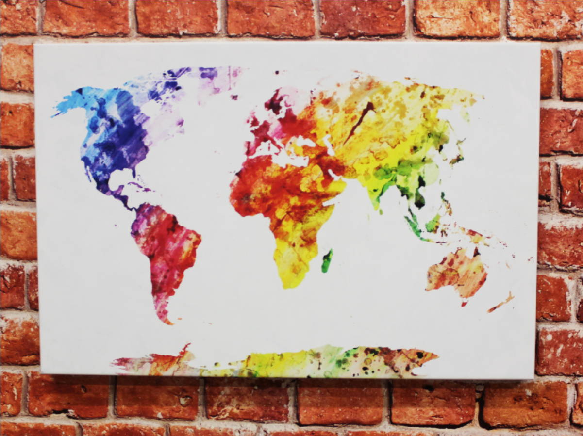 World Map Watercolor Mural (1200x1200), Png Download