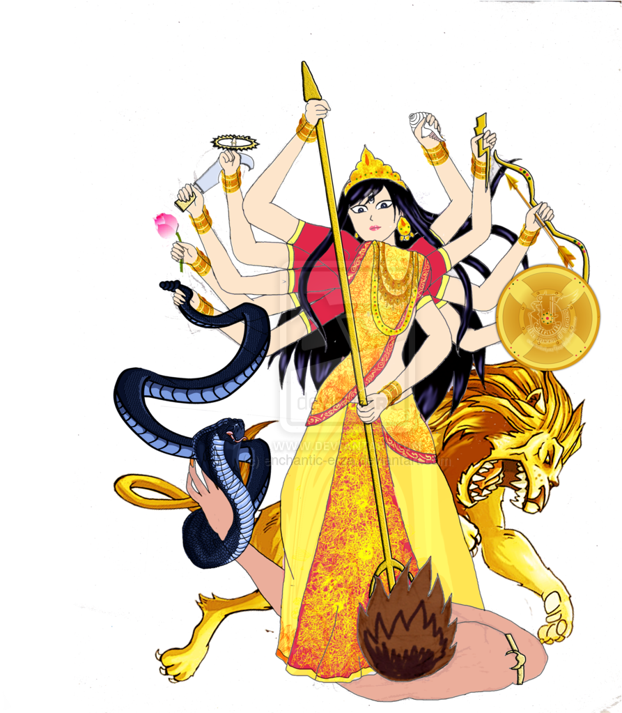 Maa By Sumitadas Enchantic - Durga Maa Hd Image Png (895x893), Png Download