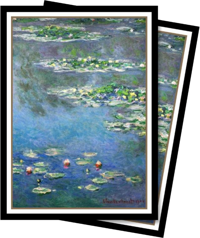 Ultra Pro Game Sleeves-fine Art Water Lilies - Claude Monet Water Lilies (635x757), Png Download