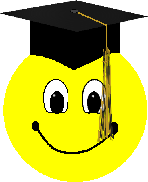 Clip Freeuse Smiley Face - Emojis Con Gorro De Graduacion (562x661), Png Download