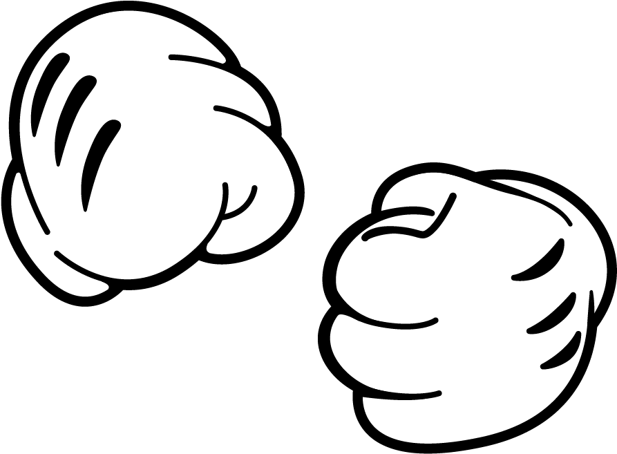 Mickey Mouse Hands Fist (1071x744), Png Download