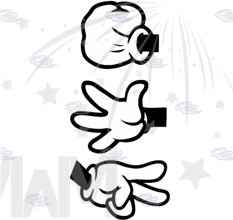 Rock Paper Scissors Disney Mickey Mouse Hands Cool - Rock Paper Scissors Mickey (470x470), Png Download