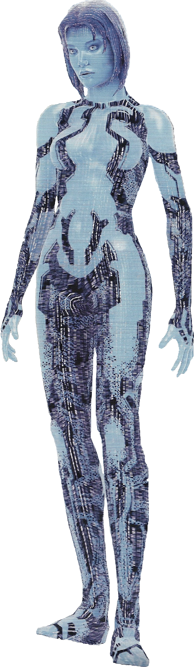 Cortana Fullbody Scantransparent - Halo 3 Cortana Full Body (725x2262), Png Download