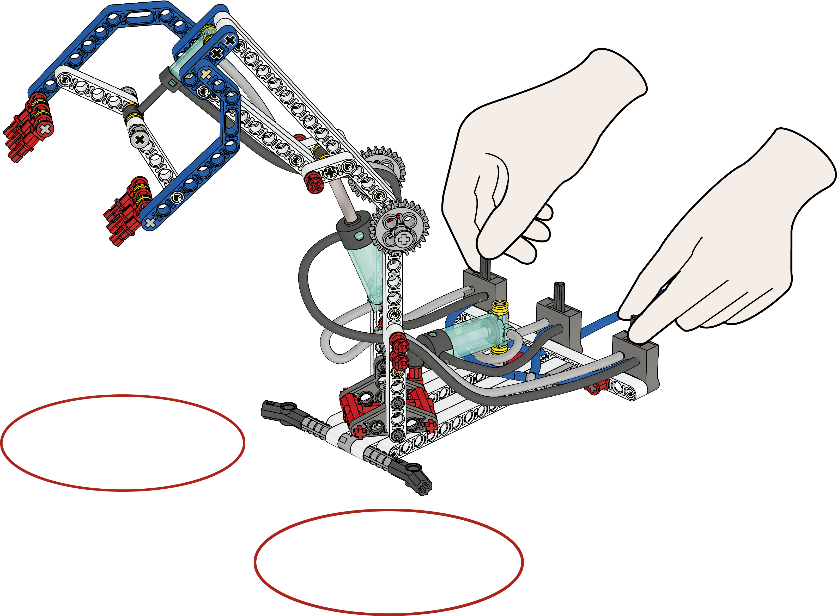 Pneumatic Arm Metal Pick (3333x2438), Png Download