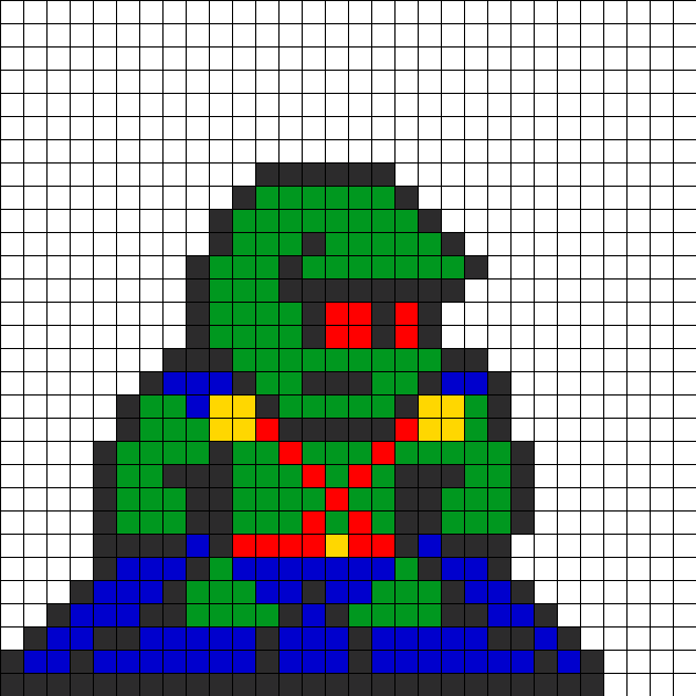Martian Manhunter Perler Bead Pattern Perler Bead Pattern - Bob Ross Deadpool Pixel Art (630x630), Png Download