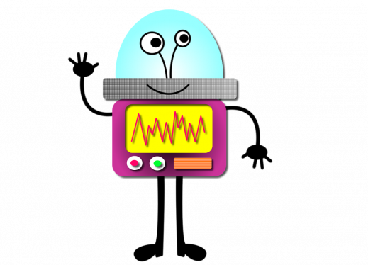 Cartoon Of Robot - Çocuklar Için Robot Çizimi (519x374), Png Download