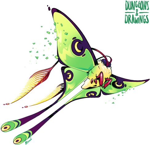 Luna Moth - Legendary Creature (500x483), Png Download