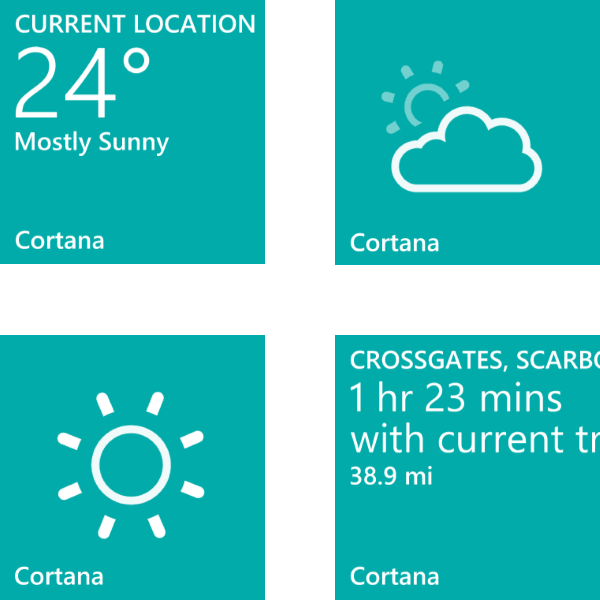 Cortana's Live Tile On Windows Phone - Cortana (600x600), Png Download